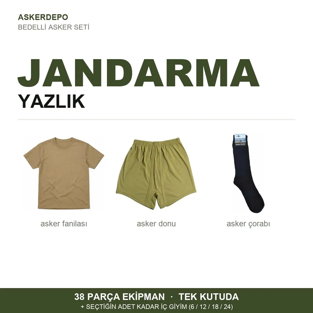 Jandarma Yazlık Bedelli Asker Seti